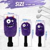 Purple Monster Golf Head Cover Set
