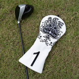 Spade Ace ♠ Golf Club Wood Headcover Set (Driver, Fairway, Utiliy/Hybrid)