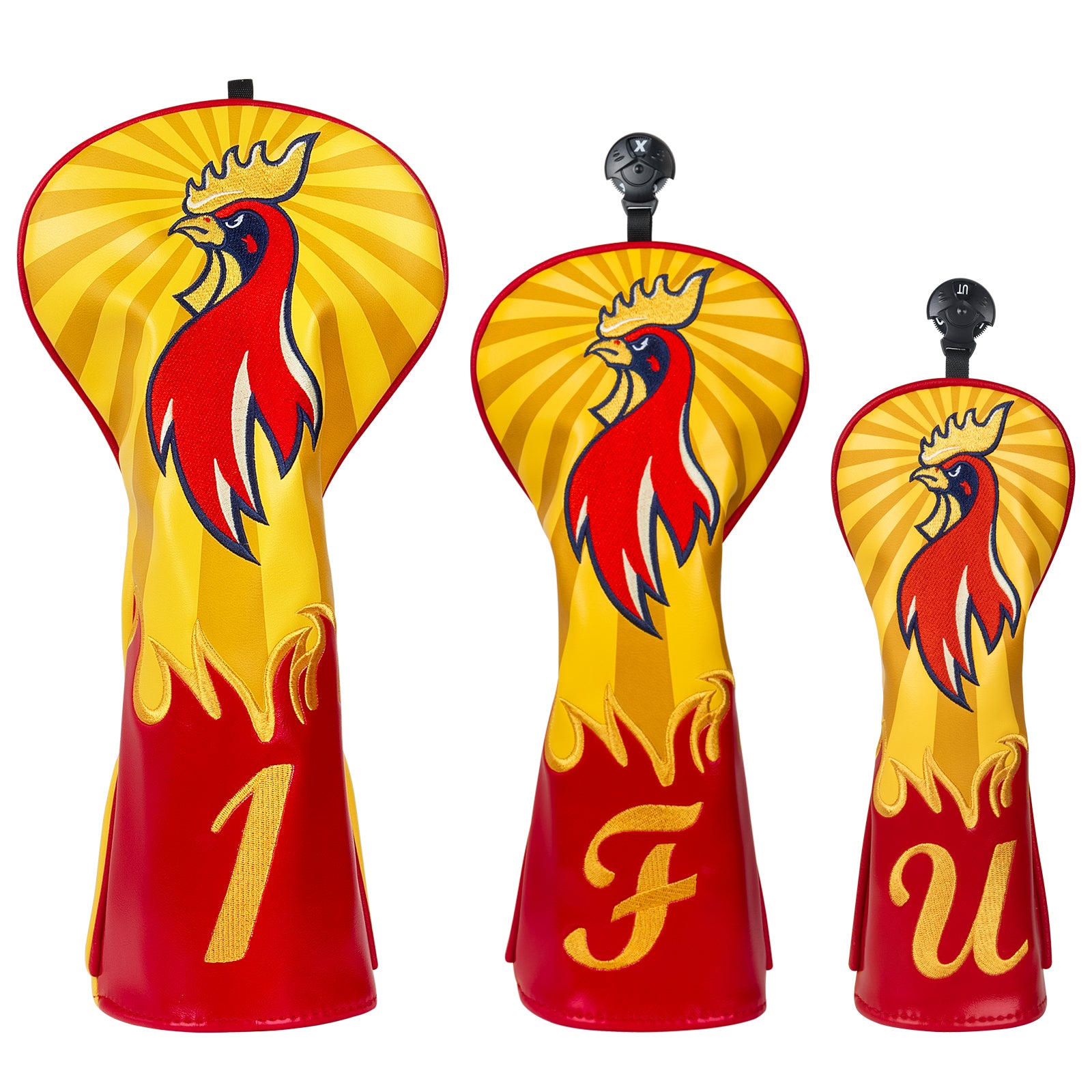 Yellow Rooster Head Cover Set
