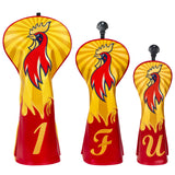 Yellow Rooster Head Cover Set