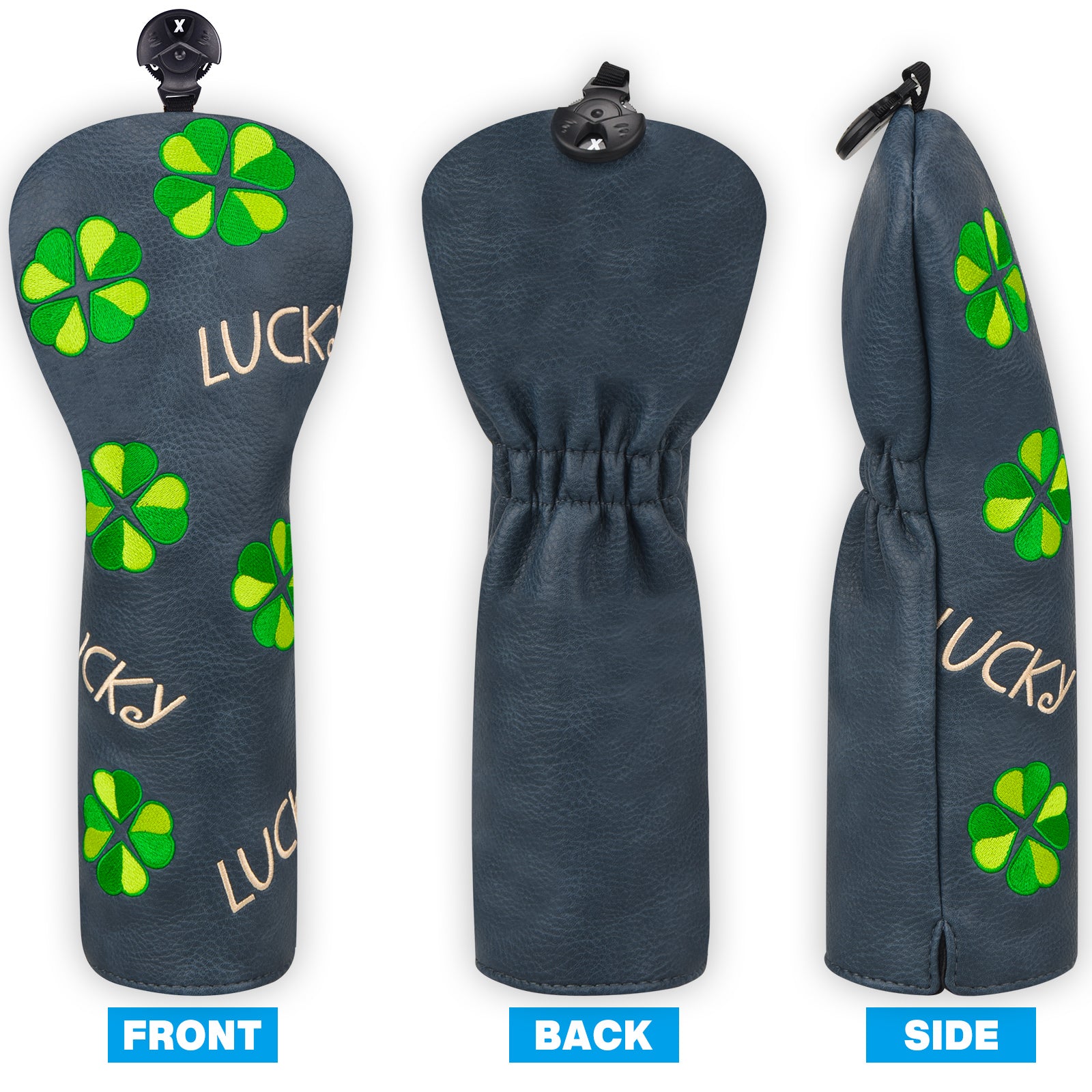 Dark Blue PU lucky Golf Head Cover Set