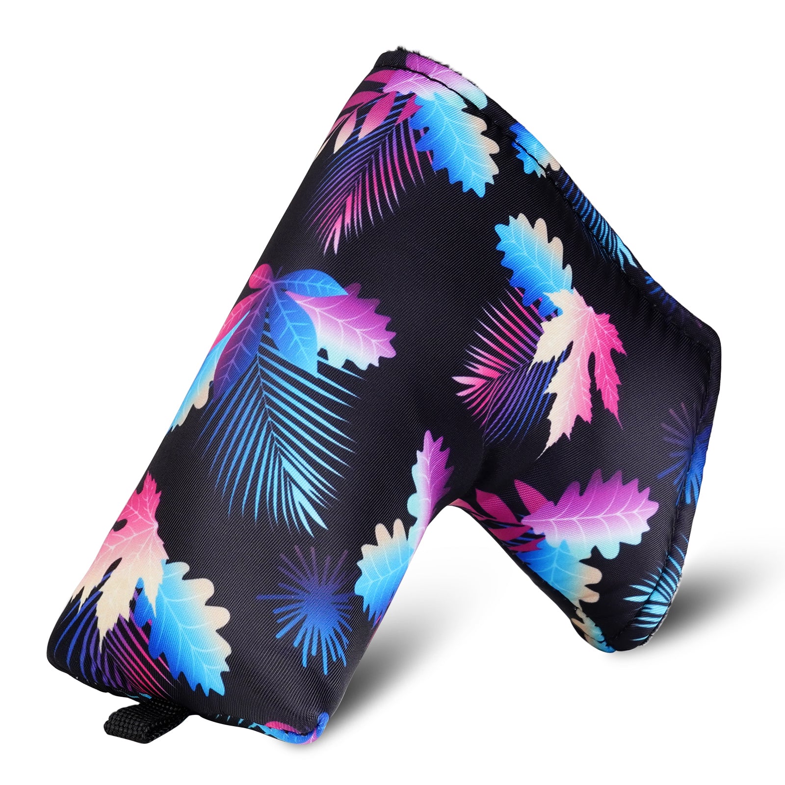 Maple Leaves Floral Black Blade Putter Cover