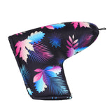 Maple Leaves Floral Black Blade Putter Cover