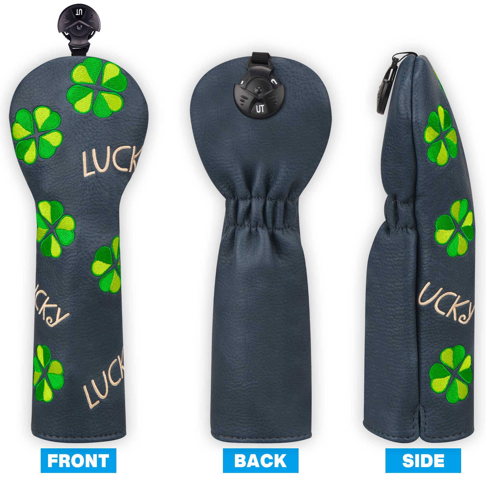 Dark Blue PU lucky Golf Head Cover Set