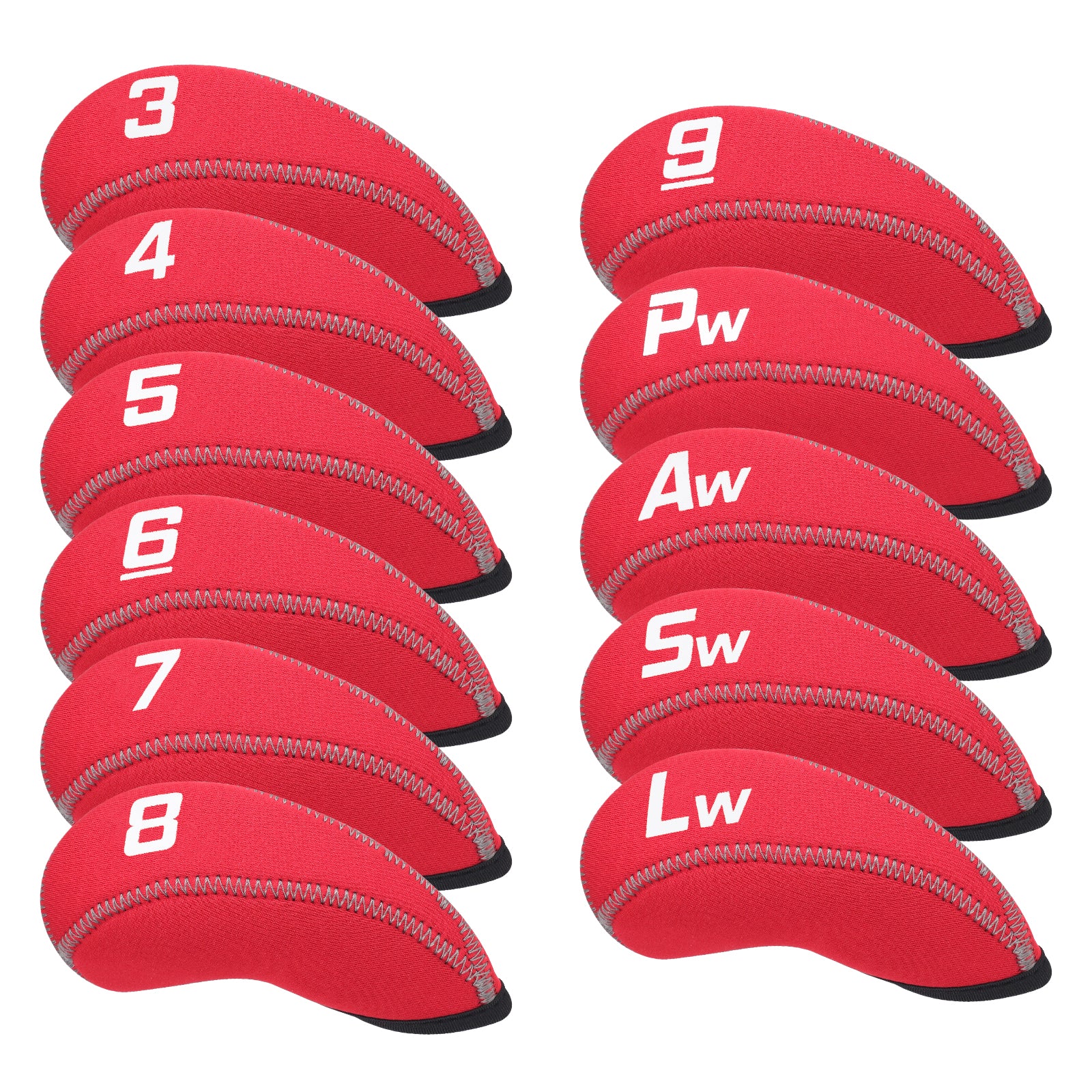 Black Neoprene Iron Covers Set 11pcs(3-9, Pw, Aw, Sw, Lw)