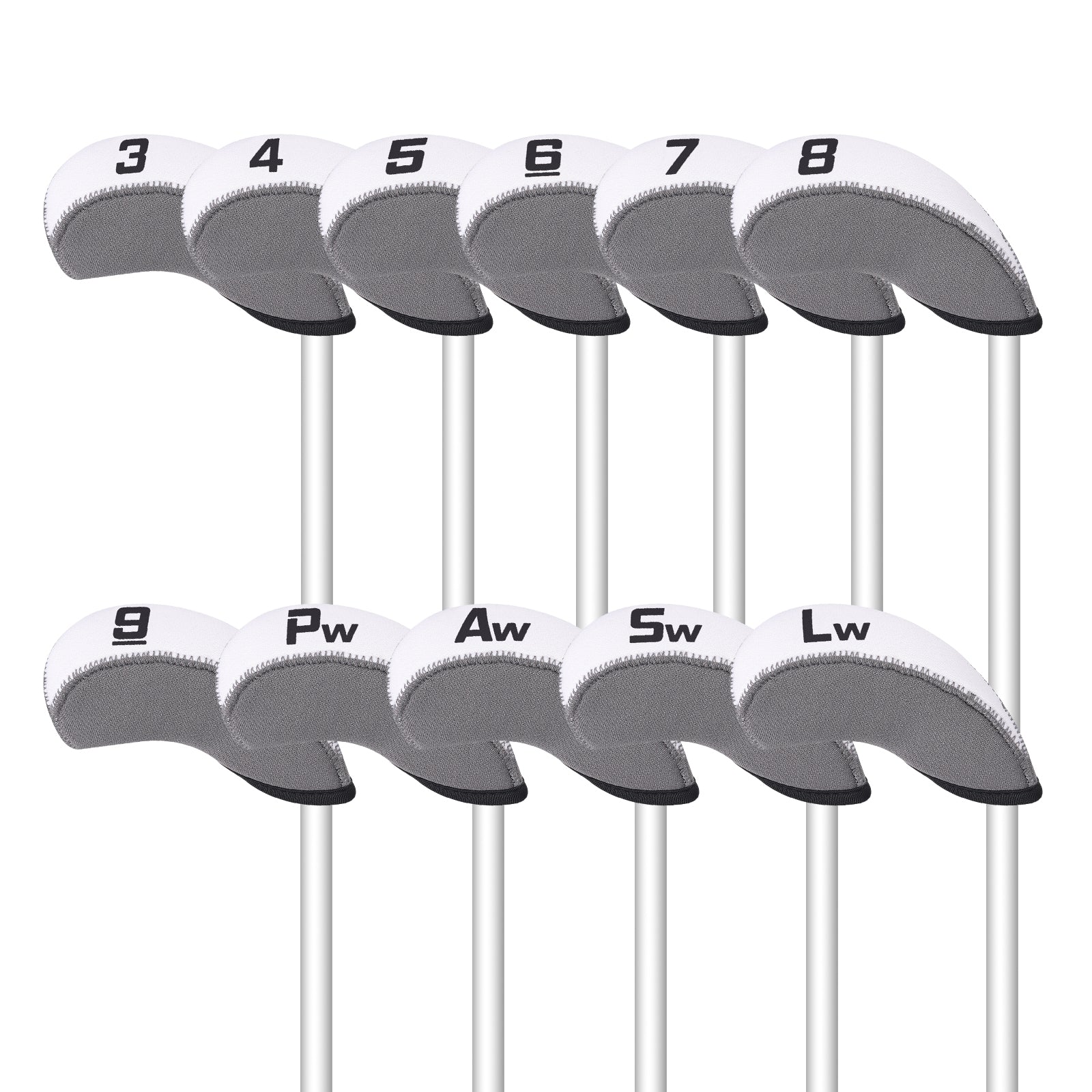 Black Neoprene Iron Covers Set 11pcs(3-9, Pw, Aw, Sw, Lw)