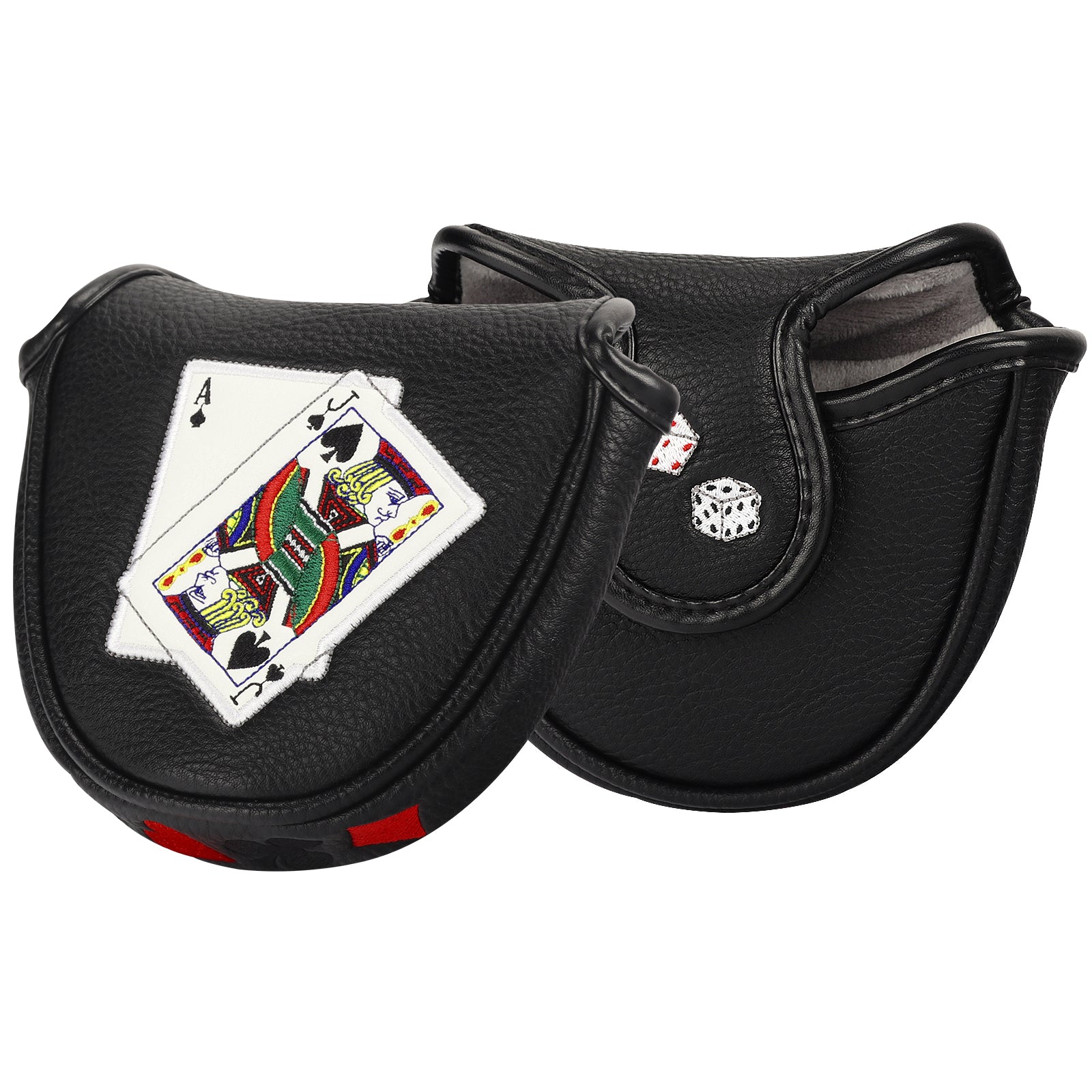 Ace and Jack Black Mallet Head Cover-CraftsmanGolf