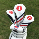 White Blue Red Wood Head Cover - CraftsmanGolf