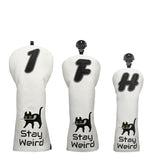Stay Weird Leather Golf Driver, Fairway and Hybrids Head Covers