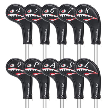 Both Sides Number Printing Shark Zipper Iron Head Cover Set - Craftsman Golf