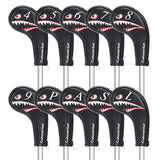 Both Sides Number Printing Shark Zipper Iron Head Cover Set