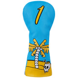 Coconut tree & Skull Leather Golf Club Driver Head Cover