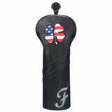 Custom Black Leather Lucky Clover Golf Headcovers - CraftsmanGolf