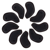 Embossed Number Black Leather Iron Head Cover Set
