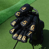Gold Numbers Hybrid Iron Head Covers Set-Craftsman Golf