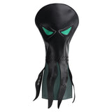 Green Eyes Octopus Pattern Black Leather Driver Head Cover
