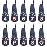 Blue & White Stars Hybrid Iron Headcovers Set
