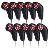 Magnetic Extended Version Leather Iron Headcover Set