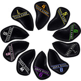 Personalized Colorful Numbers Embroidery Iron Head Covers Set (4,5,6,7,8,9,W,G,S,L)