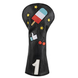 Popsicle Black Leather Golf Club Driver Head Cover
