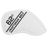 Colorful Embroidery Protective White Leather Wedge Iron Headcover 48° 50° 52° 54° 56° 58° 60° 62° 64°-CraftsmanGolf