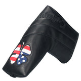 Black Leather Lucky Clover Blade Putter Cover