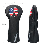 Black Leather Lucky Clover Golf Headcovers - CraftsmanGolf