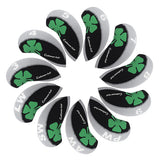 Black&Grey Clover Neoprene Iron Head Cover Set - CraftsmanGolf