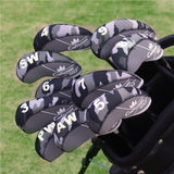 Black&Grey Camouflage Neoprene Iron Head Cover Set - CraftsmanGolf