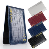Personalized Crocodile Pattern Leather Scorecard & Yardage Book Holder