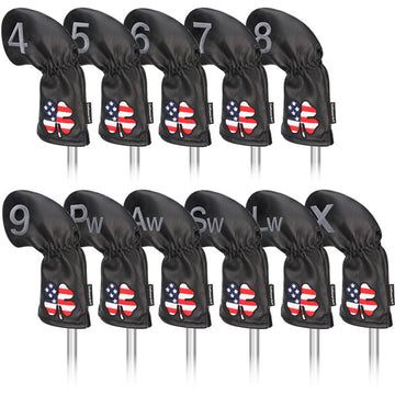USA Flag Clover Iron Head Covers Set - CraftsmanGolf