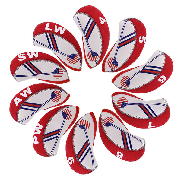 USA Flag Neoprene Iron Head Cover Set-Craftsman Golf