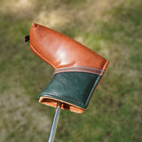 Brown Dark Green Vintage Blade Putter Cover