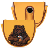 Dark Yellow Brown Bear Putter Golf Headcover