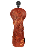 Brown LUCK Clover Golf Head Cover Set