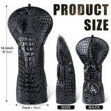 LC Bright Black Crocodile Driver Golf Head Cover