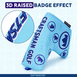 Light Blue 3D Logo Blade Putter Golf Headcover