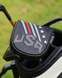 Black PU USA DF3 Mallet Putter Golf Headcover