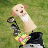 Yellow Golden Retriever Driver Golf Head Covers