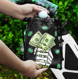 Black PU Finger Money Printing Golf Valuables Pouch