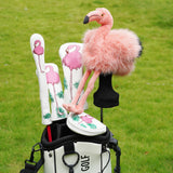 Orange Pink Flamingo Driver Golf Headcover with Feet