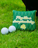 Green Mesh Embroidery Putter Golf Headcover