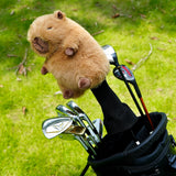 Brown Capybara Plush Driver Cover with Socks