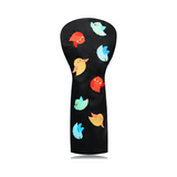 Black PU colorful bird Golf Head Cover Set