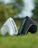 White Large Litchi Pattern Blade Putter Golf Headcover