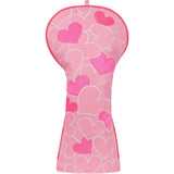 Pink Heart Driver Golf Headcover