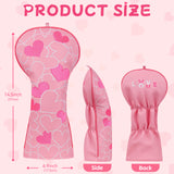 Pink Heart Driver Golf Headcover