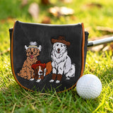 Dark Grey Western Style Dog Putter Golf Headcover