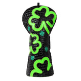 Fluorescent Lucky Clover Crocodile Leather Driver Cover