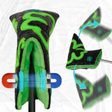 Fluorescent Lucky Clover Crocodile Leather Blade Putter Cover